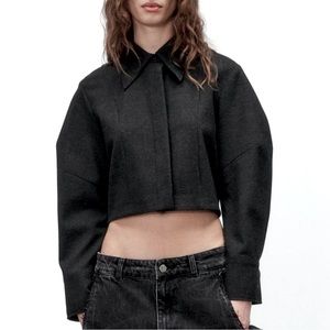 ZARA Cropped Shirt Jacket